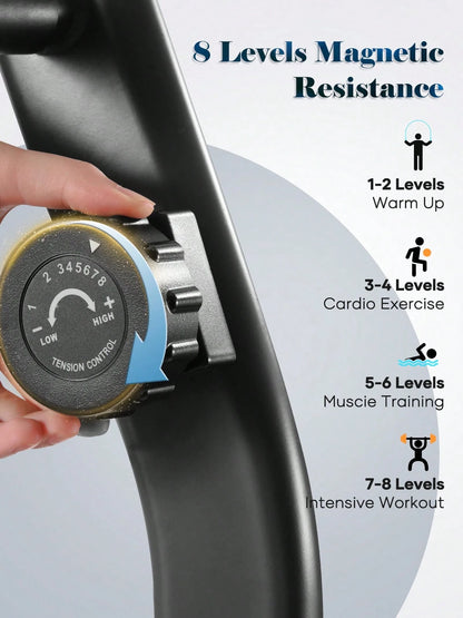 Exercise Bike Indoor Recumbent Exercise Bike with Adjustable Seat and Resistance Pulse Seat Height Adjustment