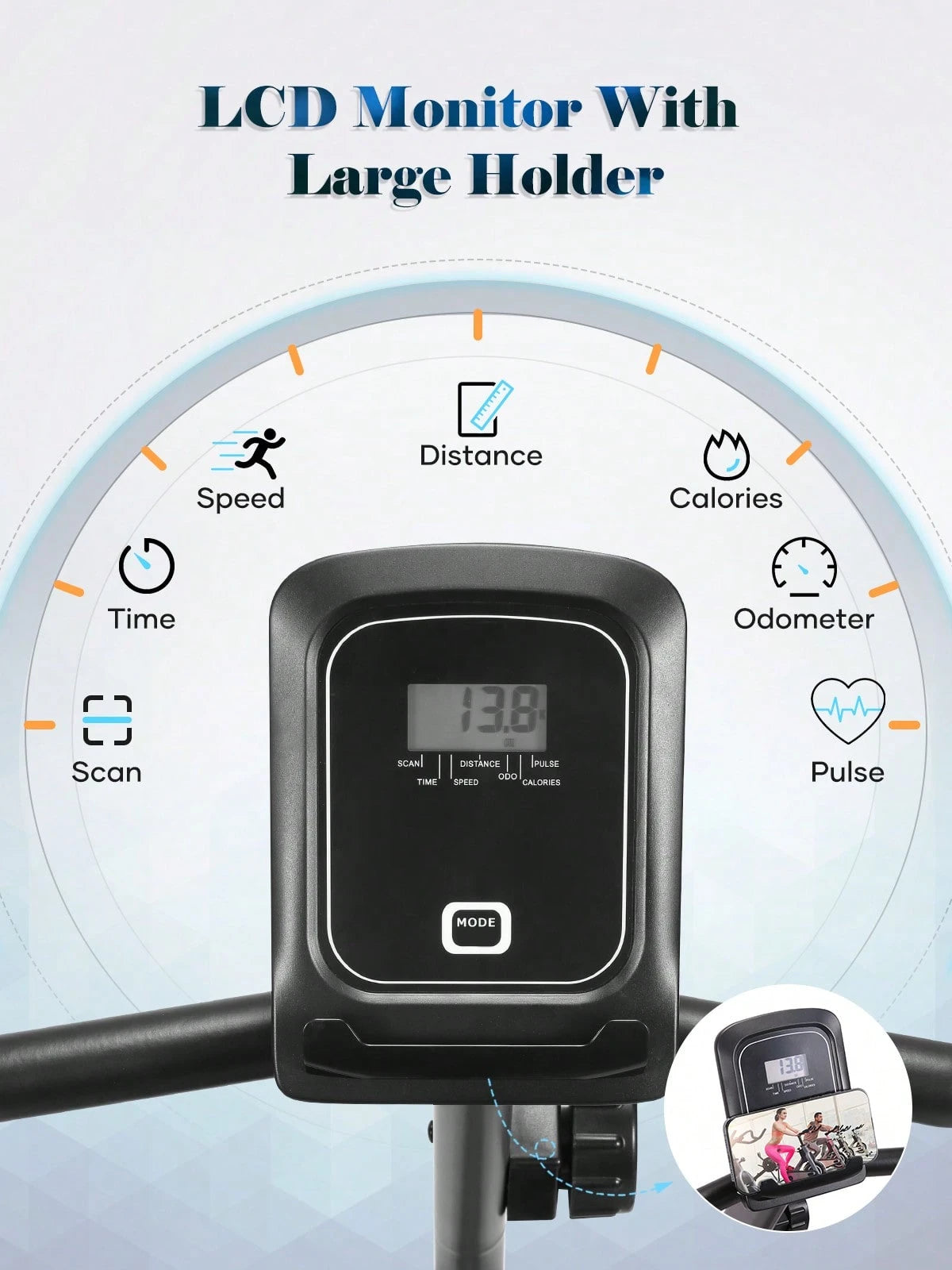 Exercise Bike Indoor Recumbent Exercise Bike with Adjustable Seat and Resistance Pulse Seat Height Adjustment