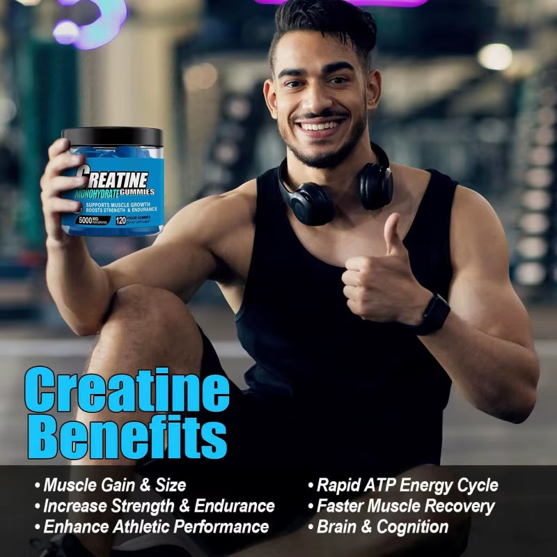 Creatine Gummies Monohydrate Improve Absorption Workout Supplement Creatine Monohydrate Energy Gummy Creatine Gummies